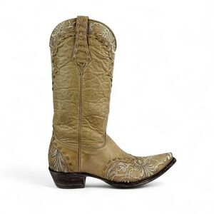 Old Gringo Erin 13” PRISTINE Embroidered Leather Wedding Boot in Neutral “Bone”